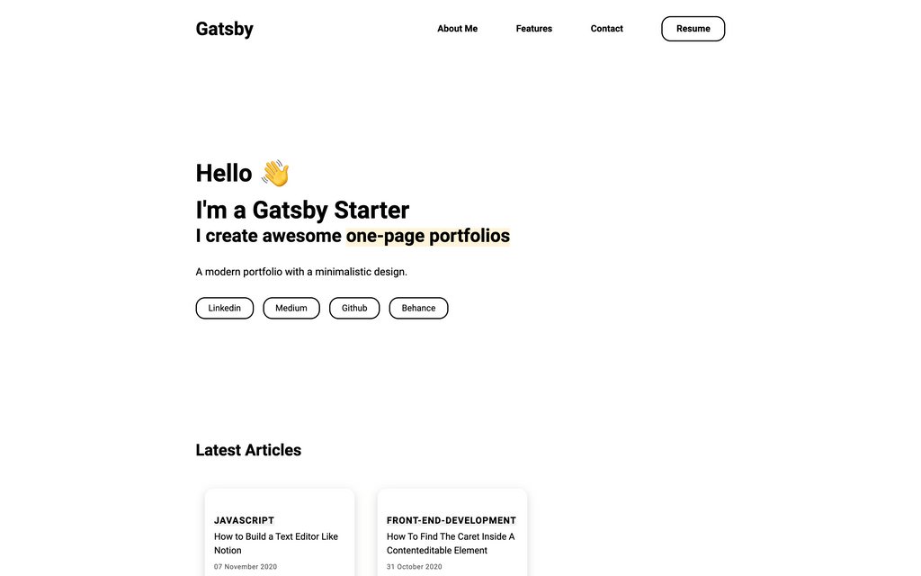Portfolio-minimal gatsby template